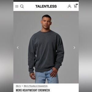 TALENTLESS men’s heavyweight crewneck in steel grey :)